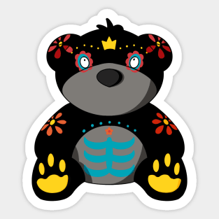 Day of the Dead Teddy Bear Sticker